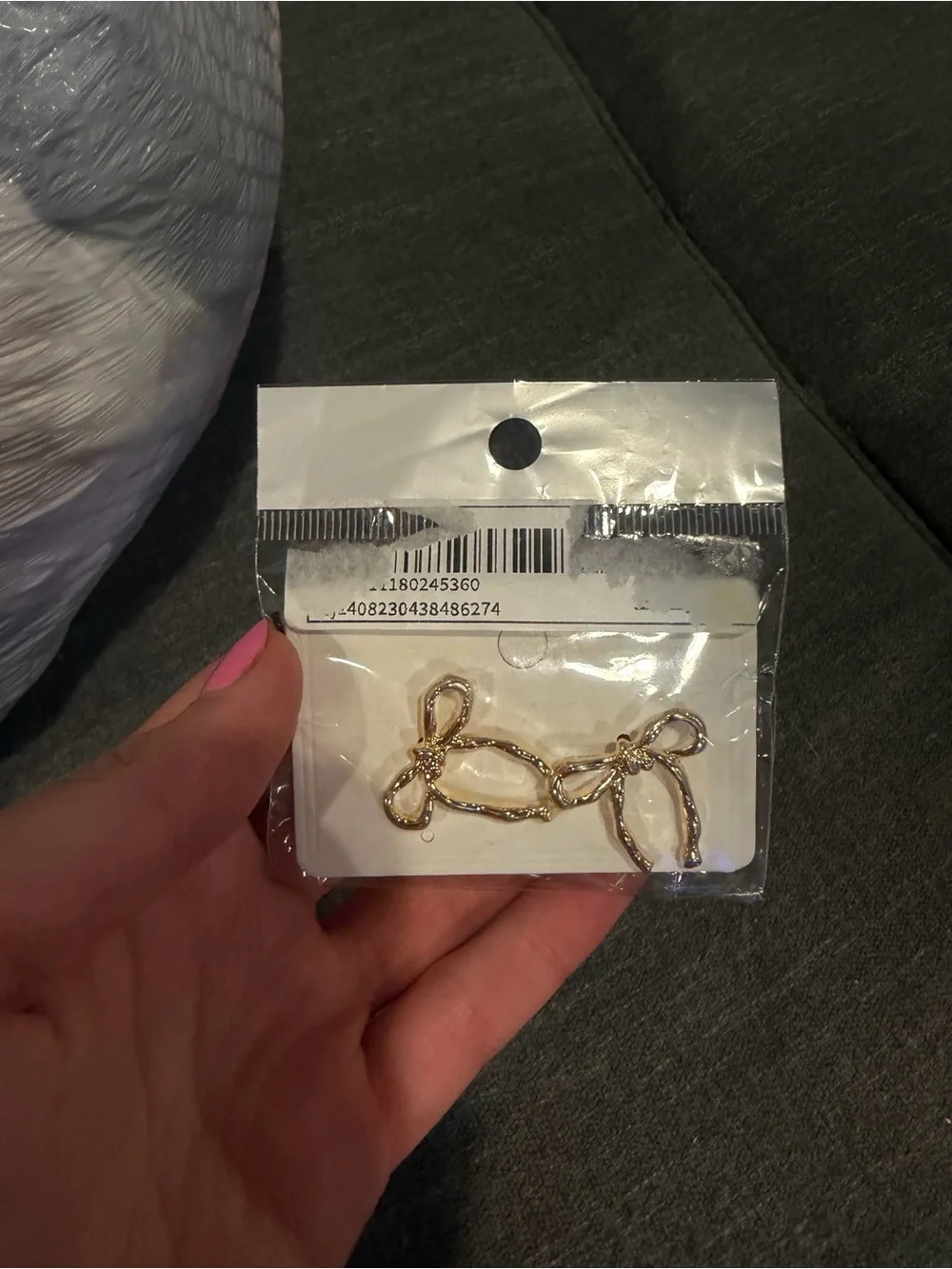Gold Bow Link Fashion Earrings - Women Accessories